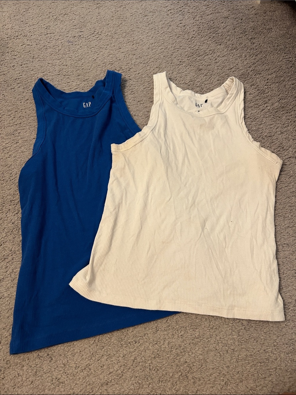 GAP Ribbed Tank Tops — Blue & Cream (2-Pack)